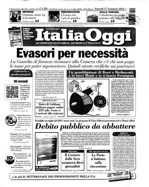 Italia oggi : quotidiano di economia finanza e politica